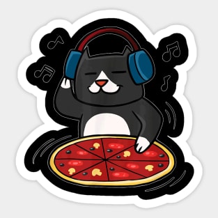 Cute Cat  , Funny Pizza Kitty, DJ Cat By Zany Brainy Sticker